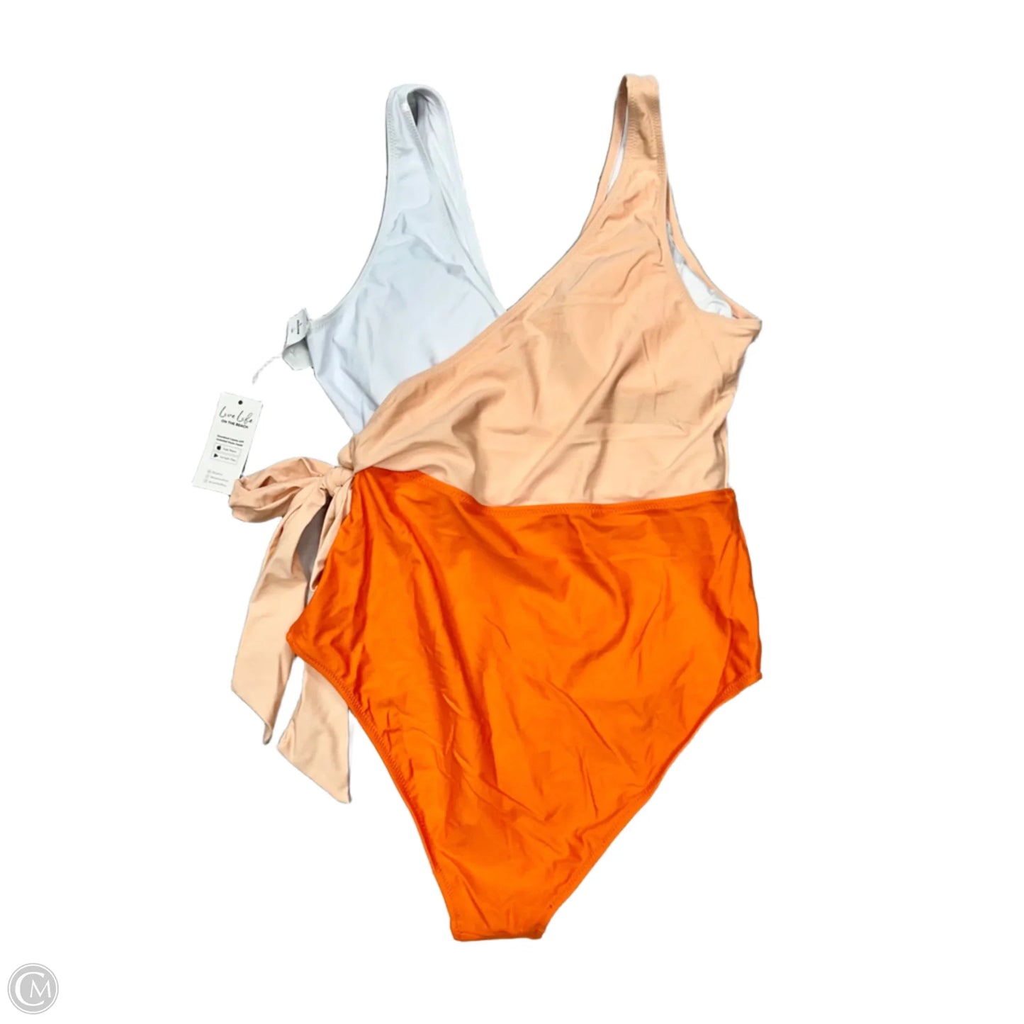 Swimsuit By Cupshe In Orange & White, Size: L