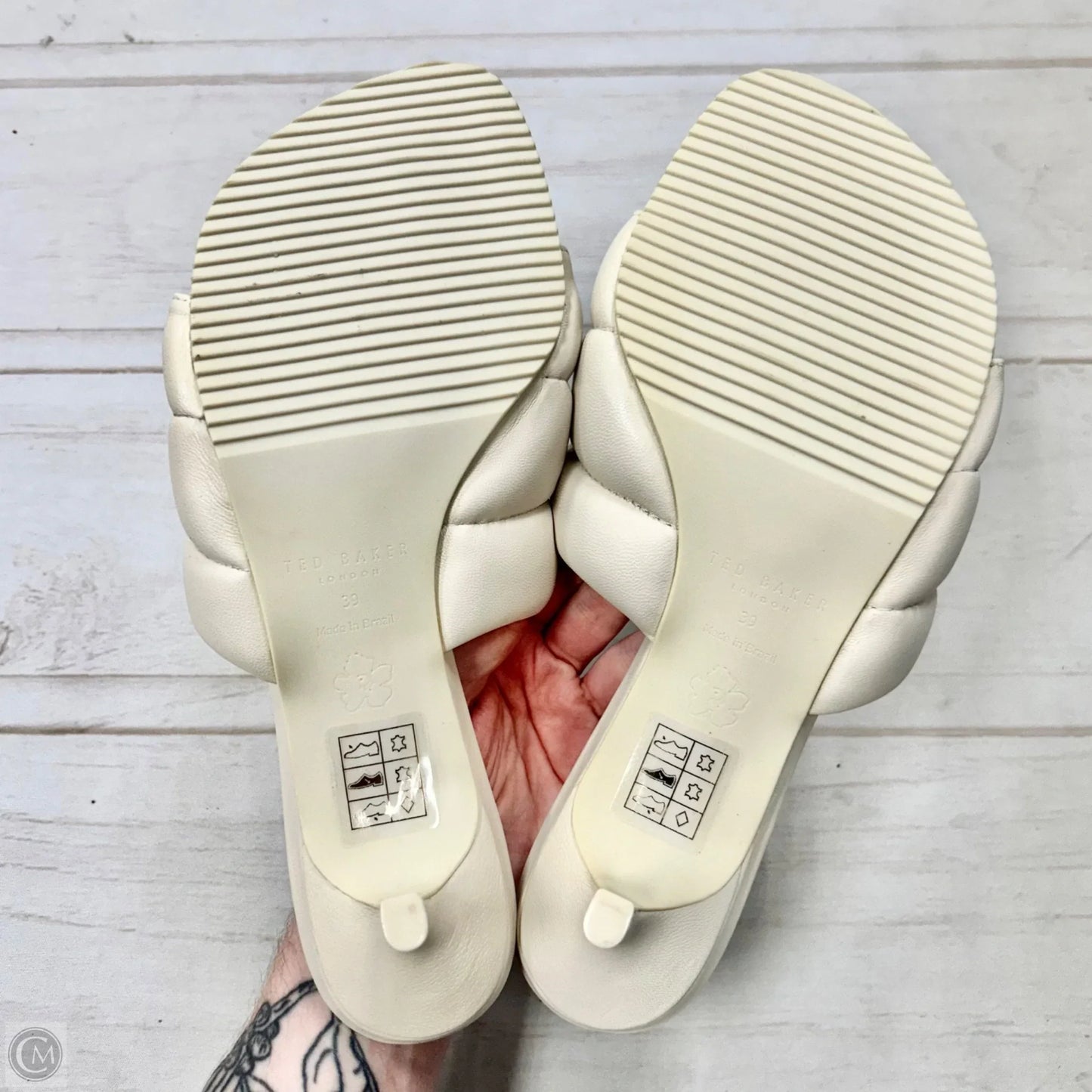 Sandals Heels Kitten By Ted Baker In Off White, Size: 8.5