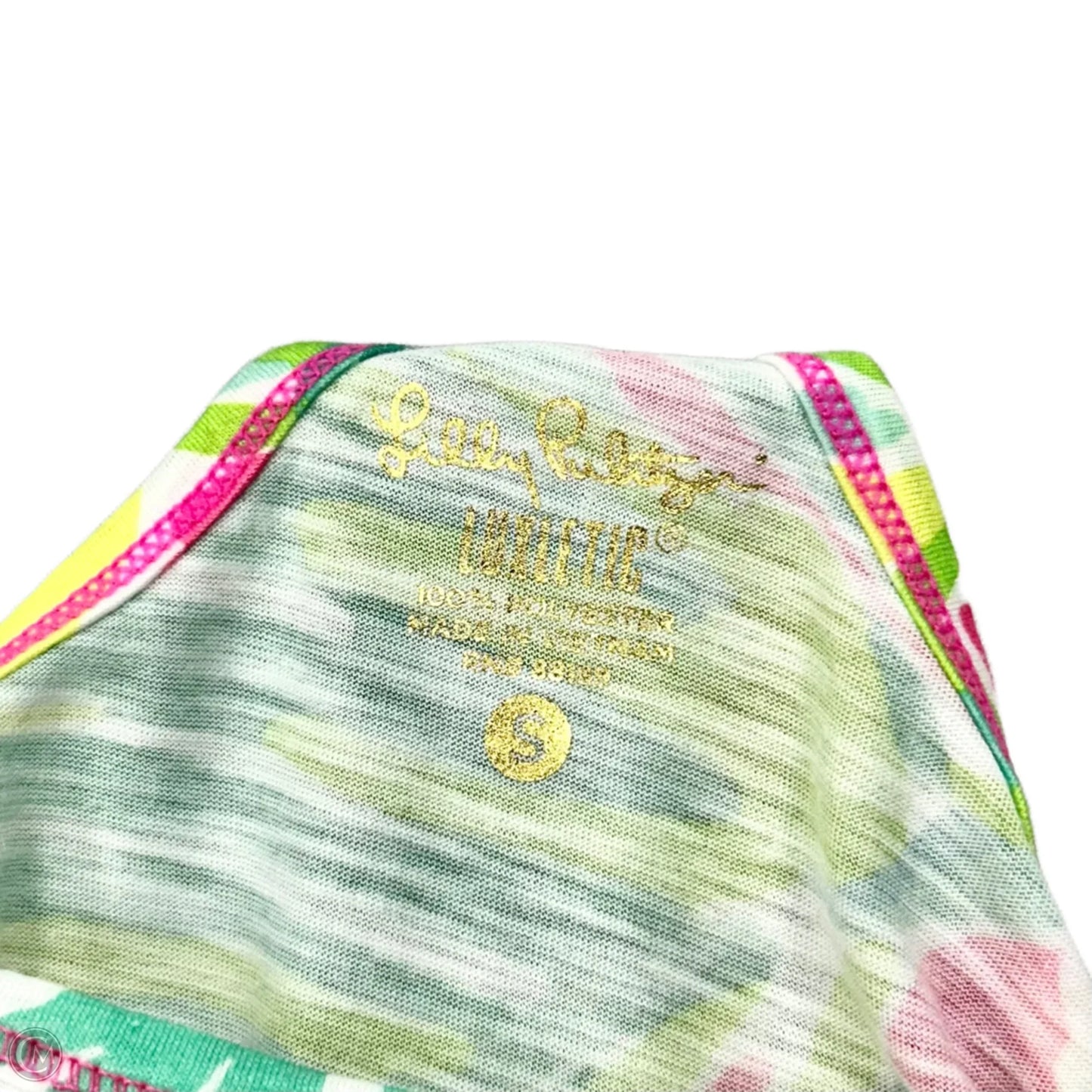 Top Sleeveless Designer By Lilly Pulitzer In Green & Pink, Size: S