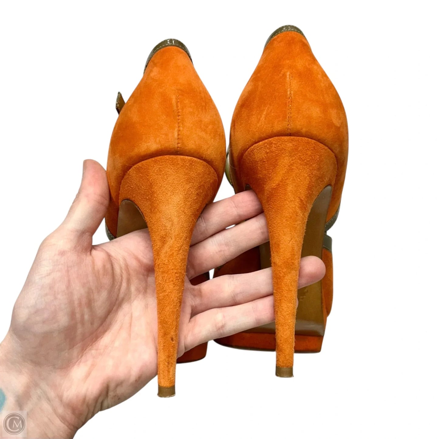 Shoes Heels Stiletto By Pollini In Blue & Orange, Size: 8.5