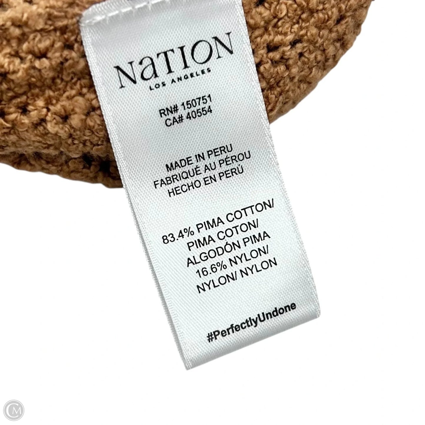 Sweater Short Sleeve By Nation In Tan, Size: M