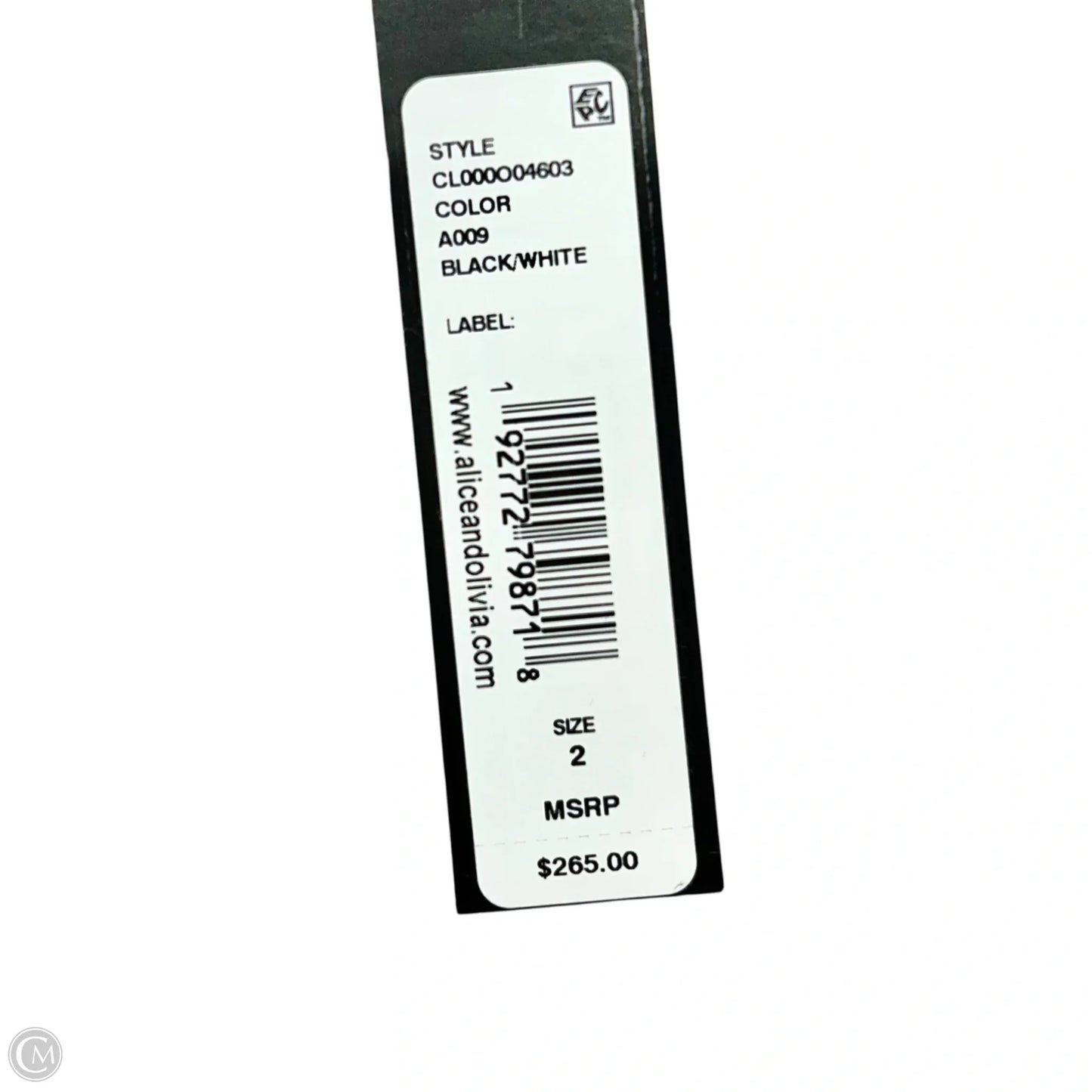 Skort Designer By Alice + Olivia In Black & White, Size: 2