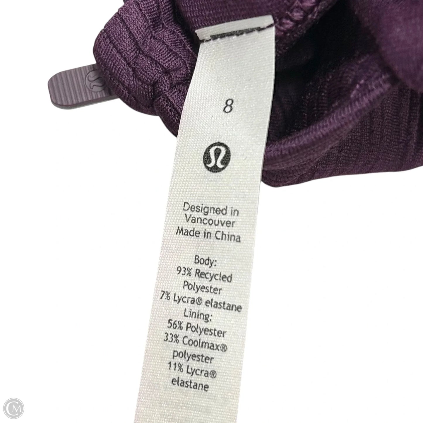 Athletic Top Long Sleeve Collar By Lululemon In Purple, Size: M