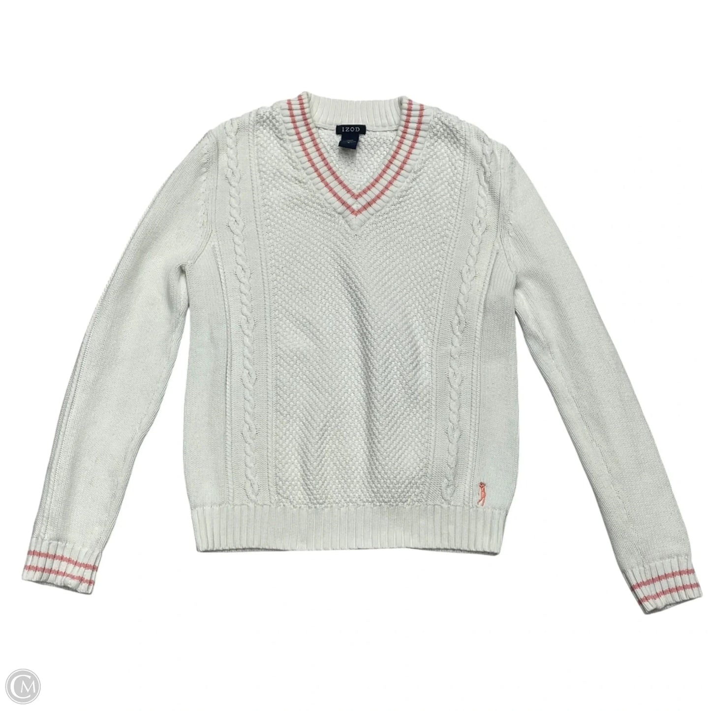 Sweater By Izod In Pink & White, Size: S