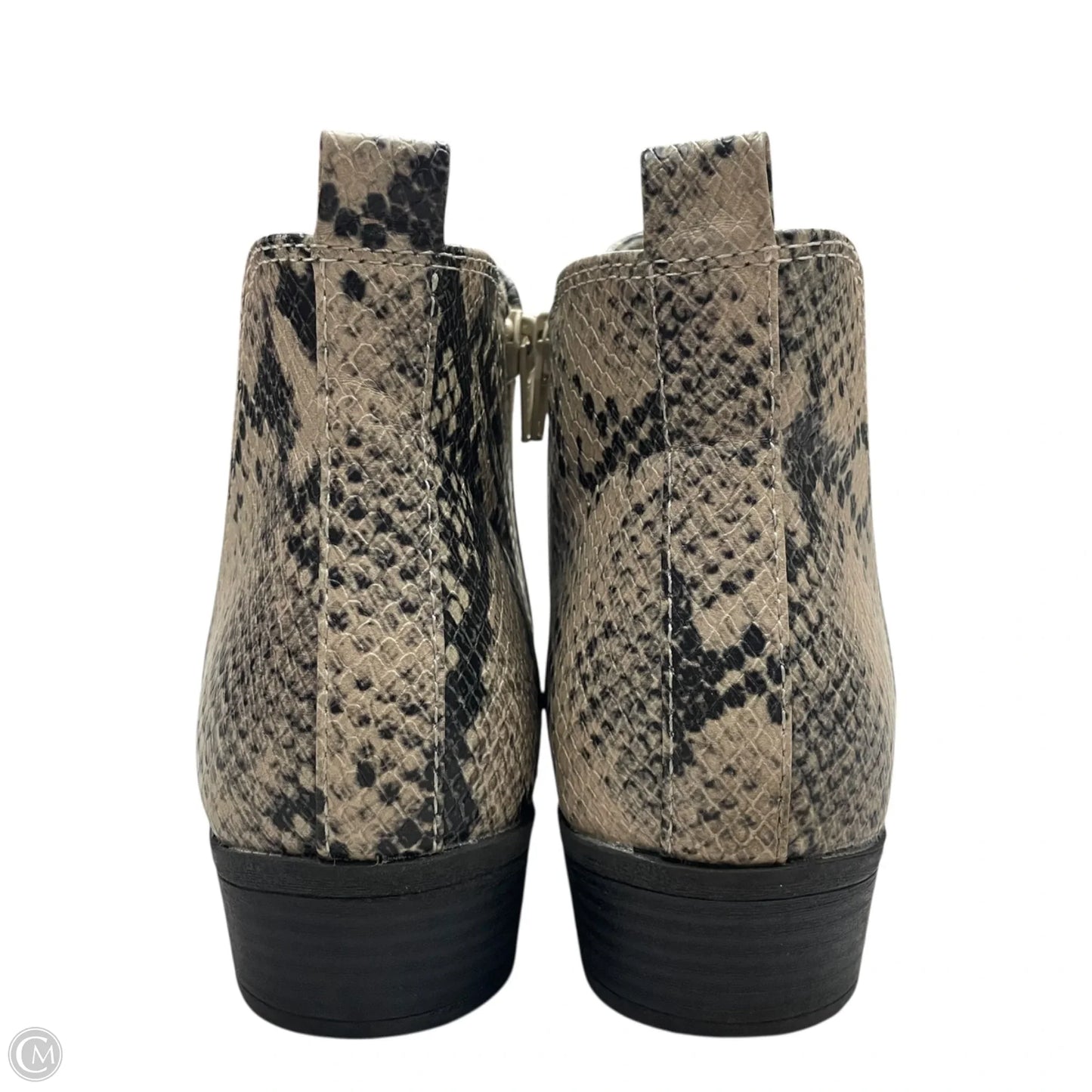 Boots Ankle Heels By So In Snakeskin Print, Size: 8