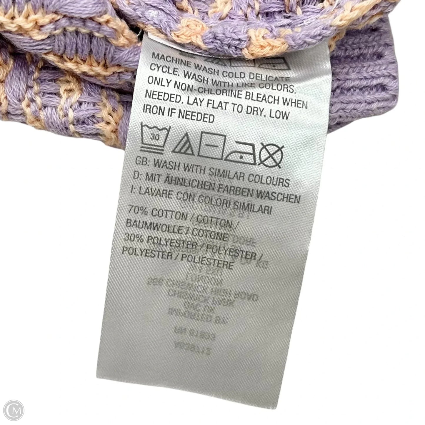 Sweater Short Sleeve By Sport Savvy In Purple & Tan, Size: 2x