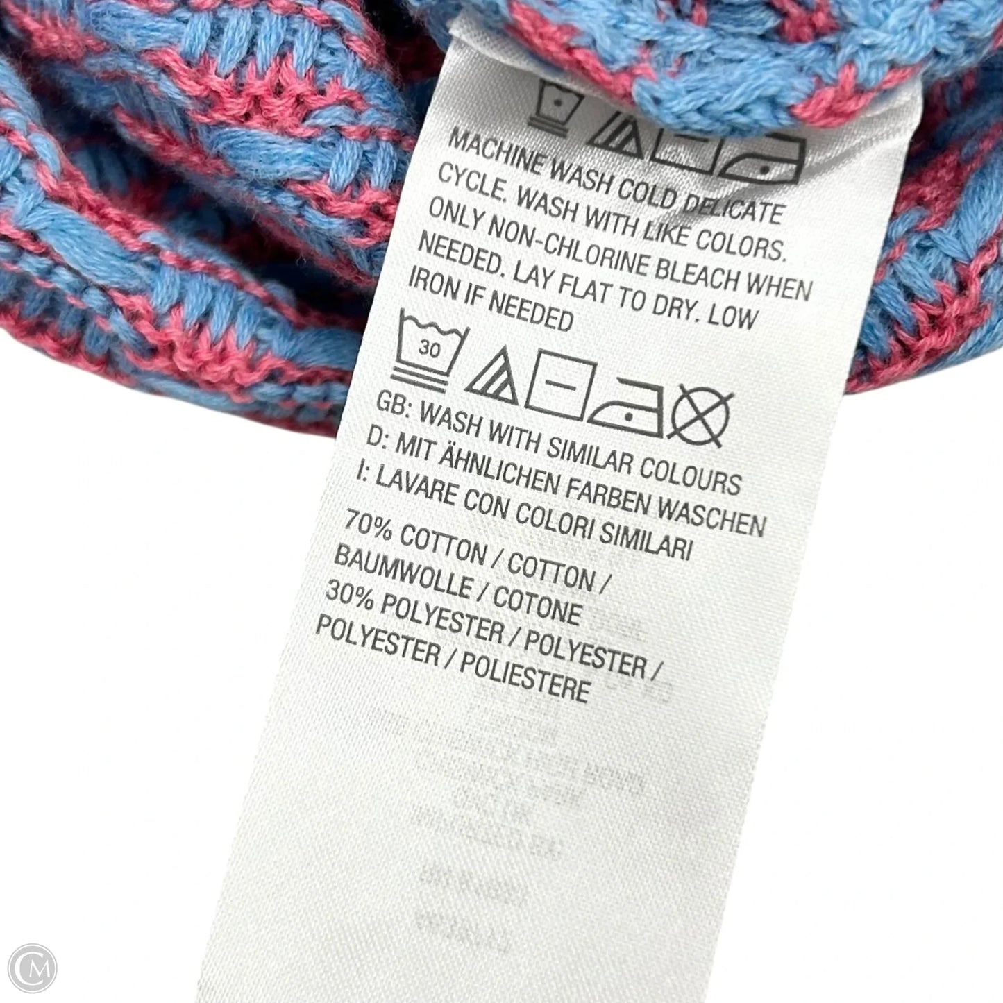 Sweater Short Sleeve By Sport Savvy In Blue & Pink, Size: Xl