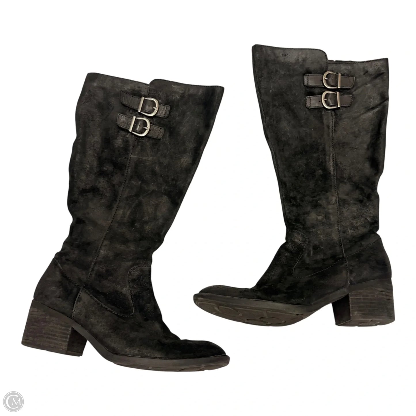 Boots Knee Heels By Born In Black, Size: 8.5