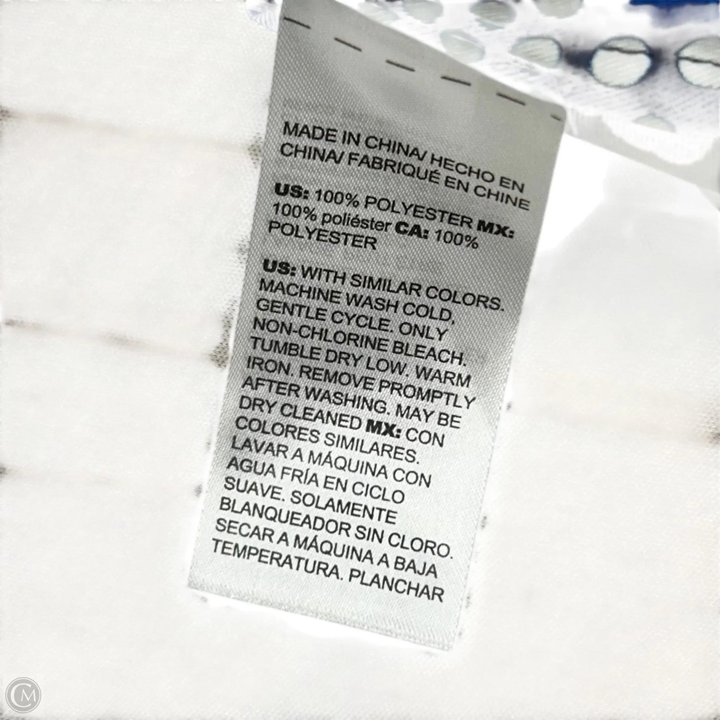 Top Long Sleeve By Chicos In Blue & White, Size: M