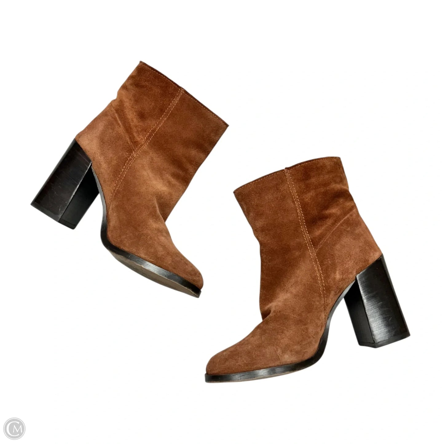 Boots Ankle Heels By Gusto In Brown, Size: 6.5