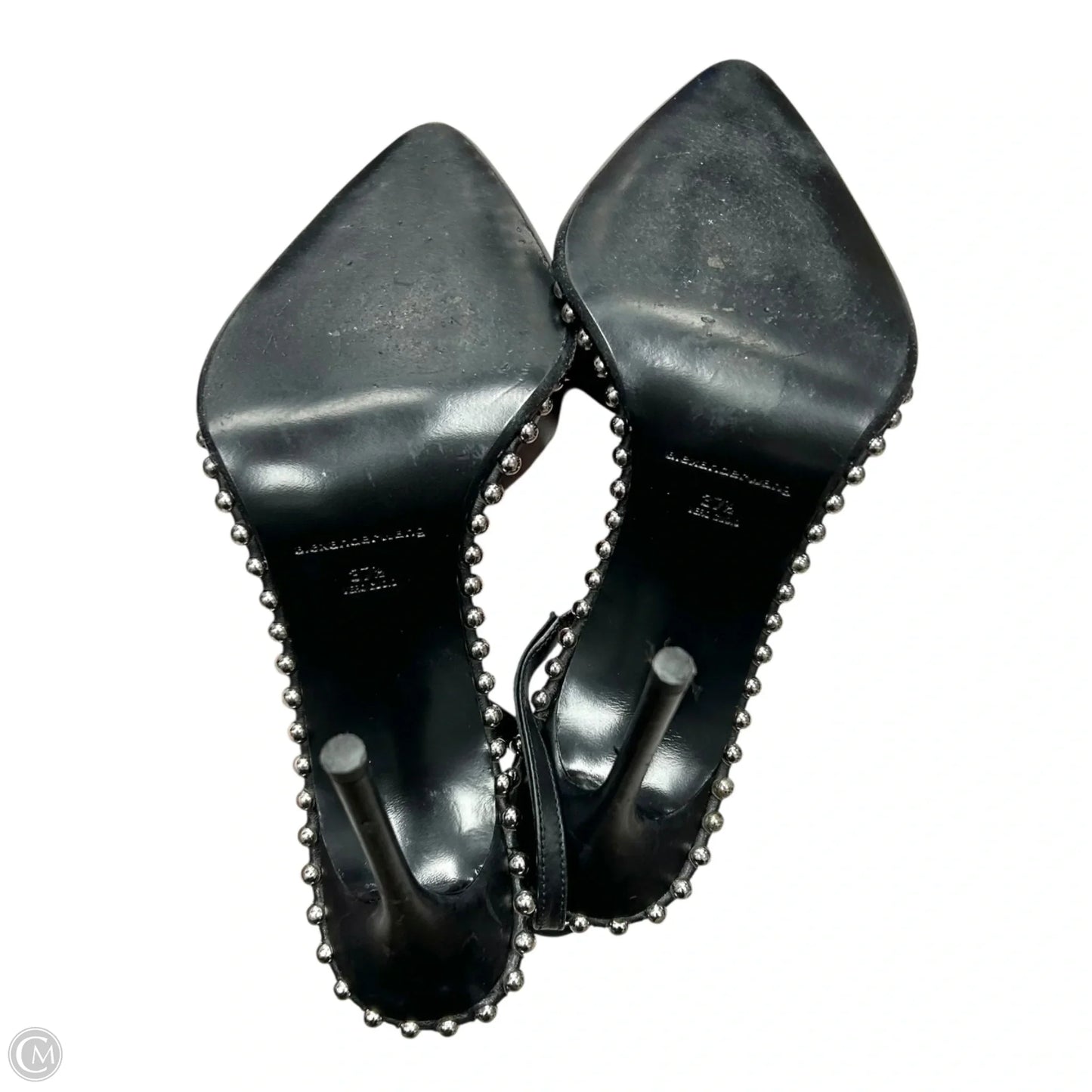 Shoes Luxury Designer By Alexander Wang In Black & Silver, Size: 7