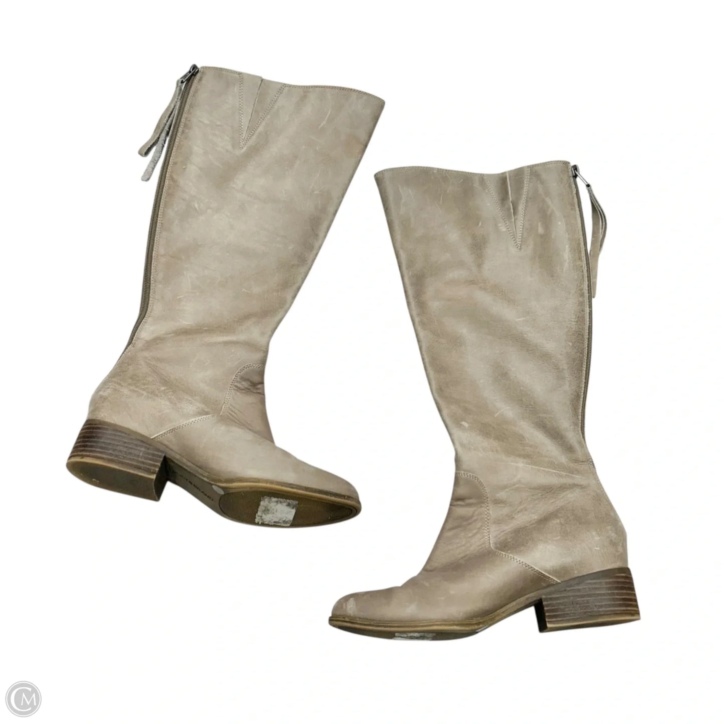 Boots Knee Flats By Lucky Brand In Taupe, Size: 8.5