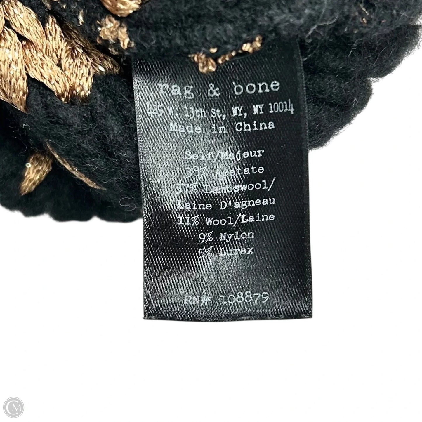 Sweater By Rag And Bone In Black & Gold, Size: Xs