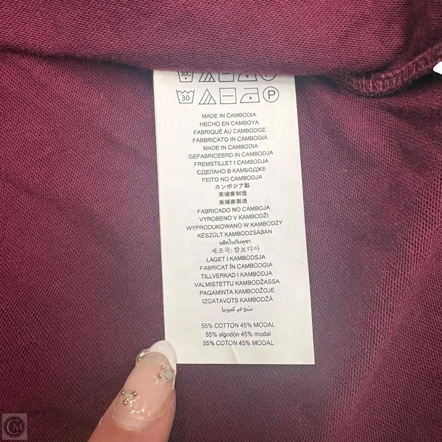 Top Long Sleeve By Michael By Michael Kors In Maroon, Size: Xxl