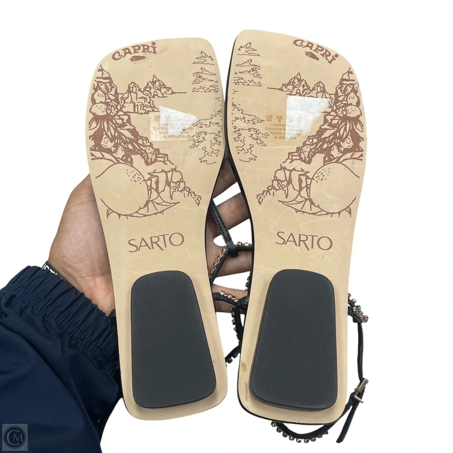 Sandals Flats By Franco Sarto In Black, Size: 8