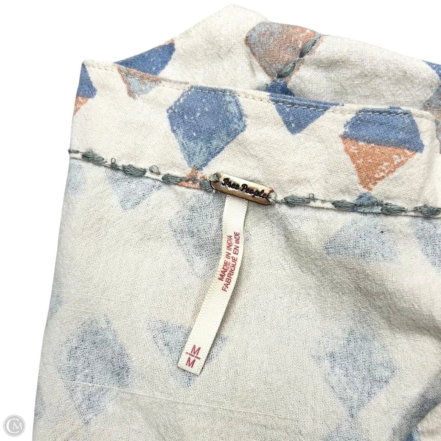 Dress Casual Short By Free People In Blue & Cream, Size: M
