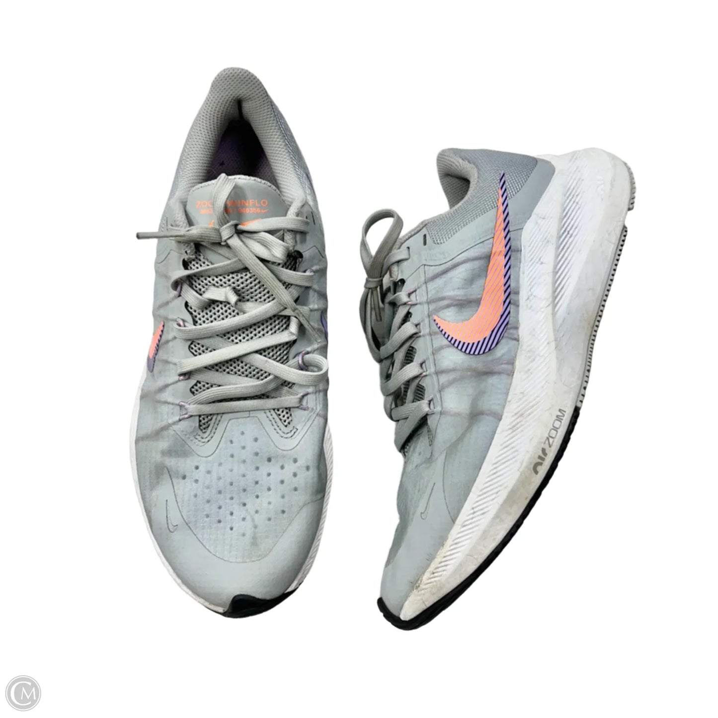 Shoes Athletic By Nike In Grey & Orange, Size: 9