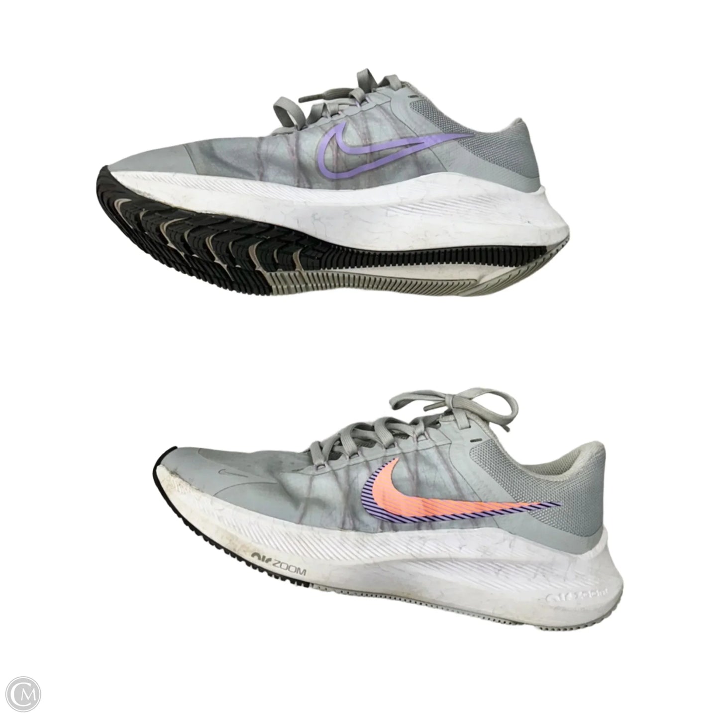 Shoes Athletic By Nike In Grey & Orange, Size: 9