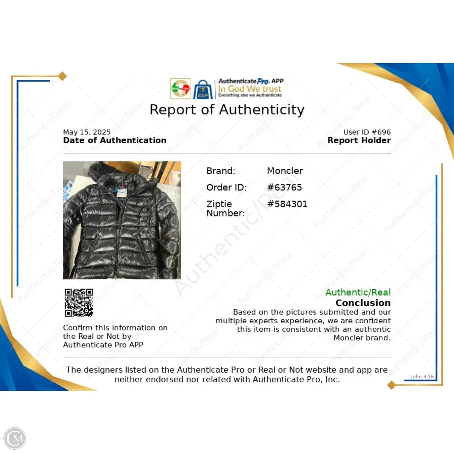 Coat Luxury Designer By Moncler In Black, Size: Xs