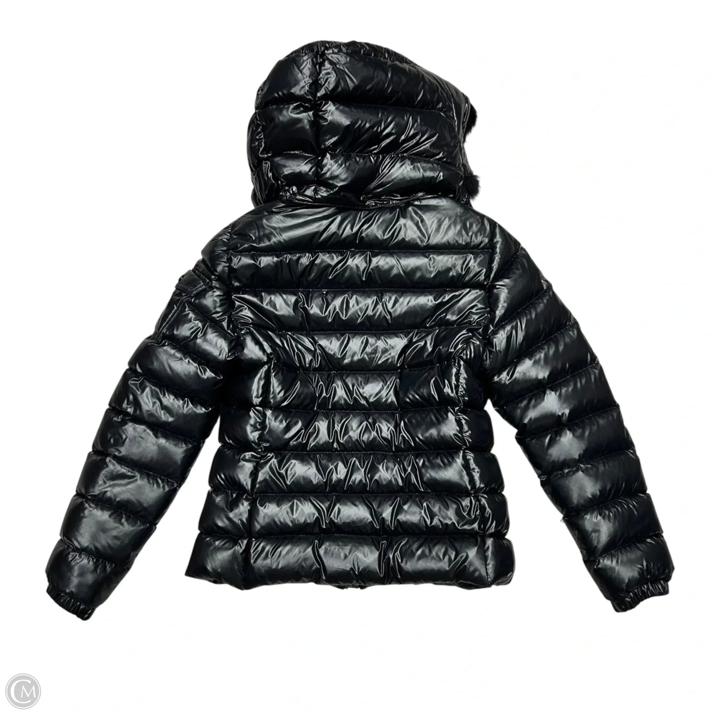 Coat Luxury Designer By Moncler In Black, Size: Xs