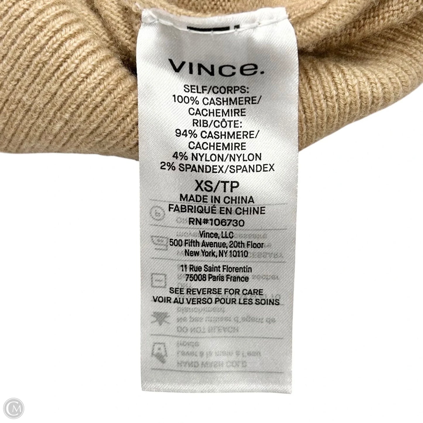 Sweater Cashmere By Vince In Tan, Size: Xs