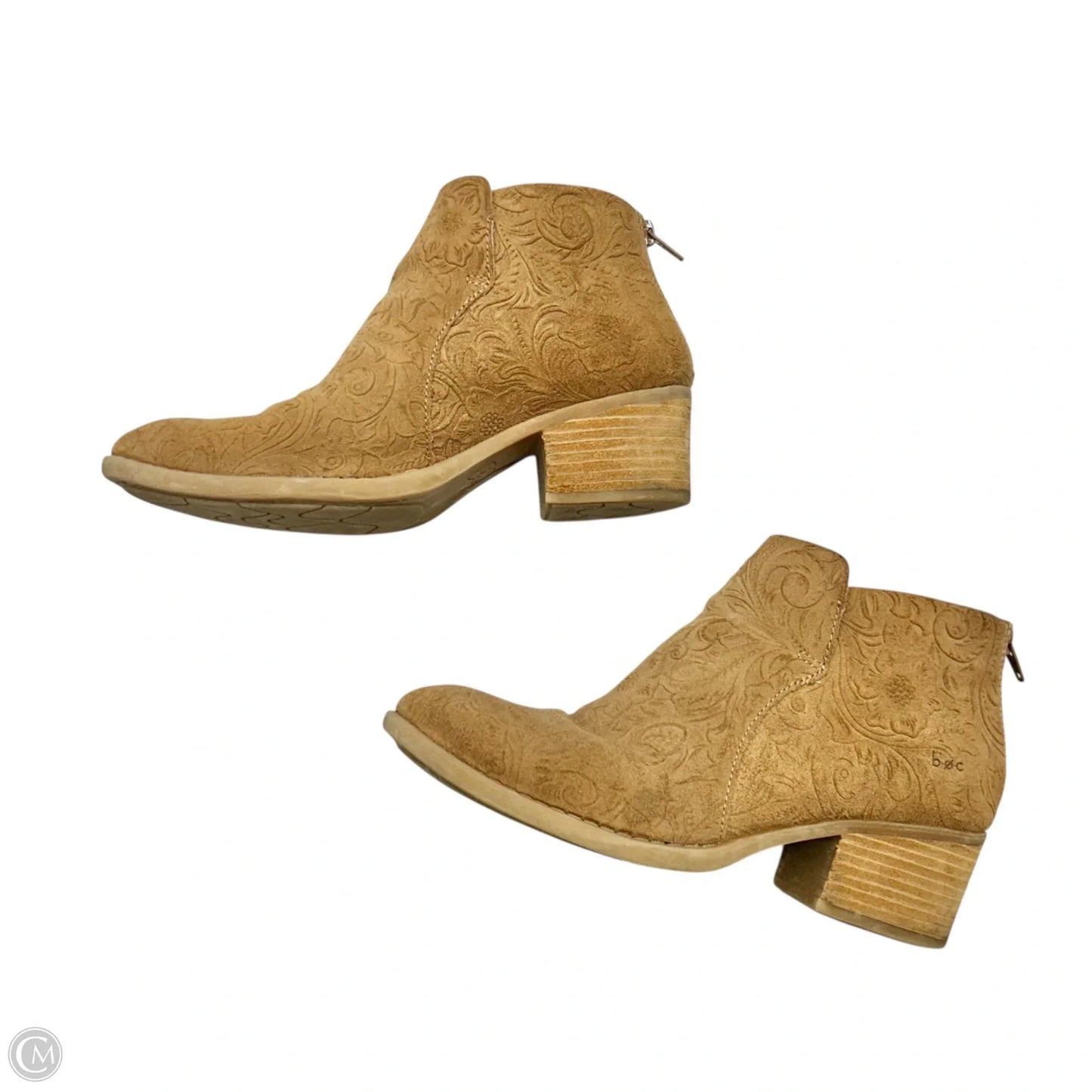 Boots Ankle Heels By Boc In Tan, Size: 8
