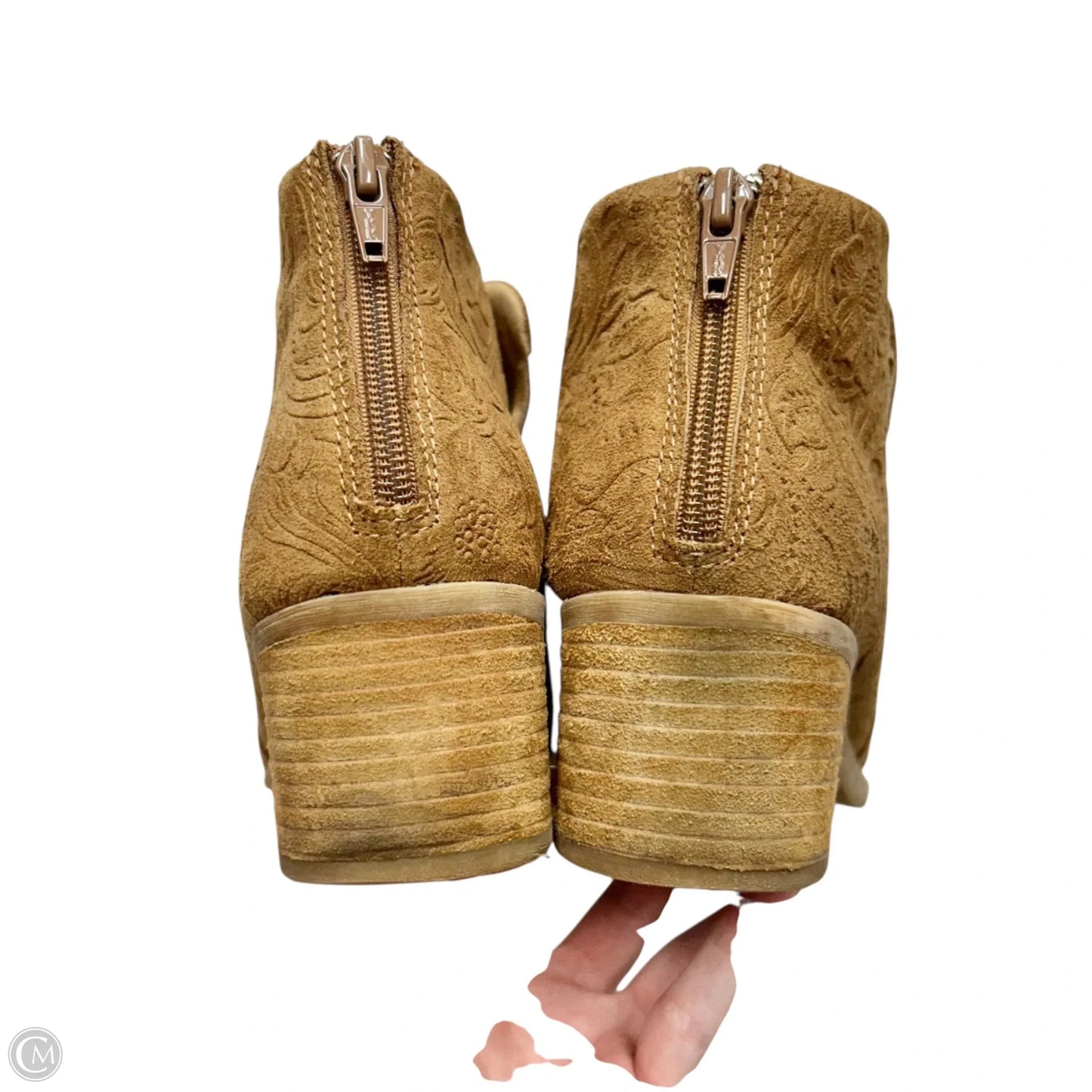 Boots Ankle Heels By Boc In Tan, Size: 8