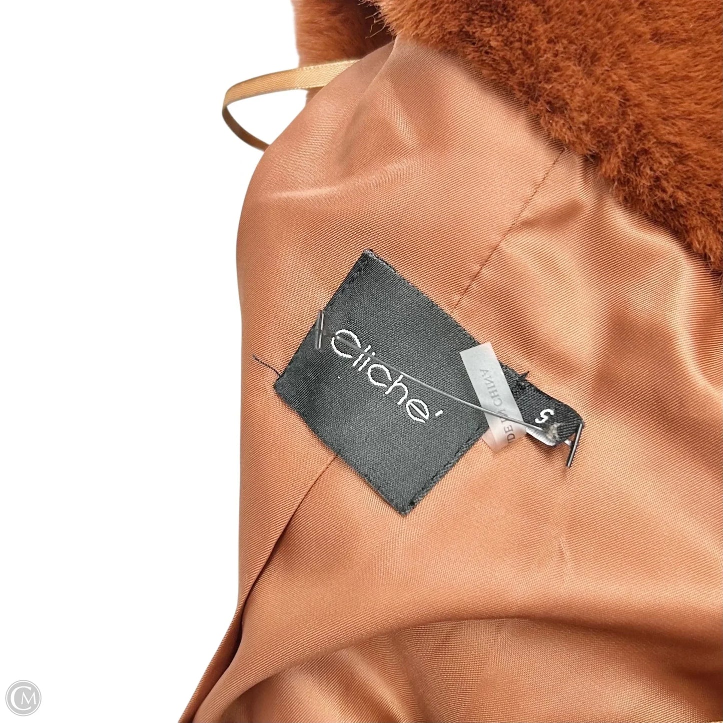 Coat Faux Fur & Sherpa By Cliche In Orange, Size: S