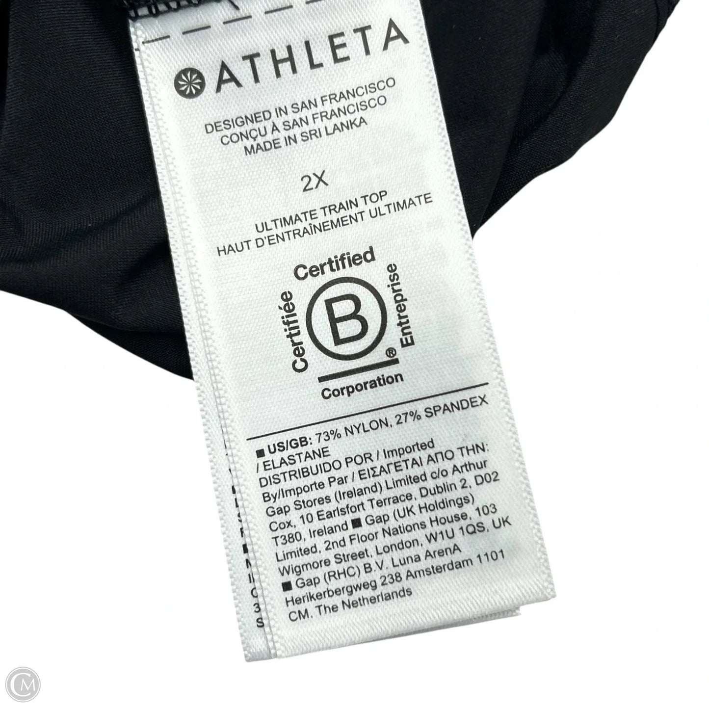 Athletic Top Long Sleeve Crewneck By Athleta In Black, Size: 2x