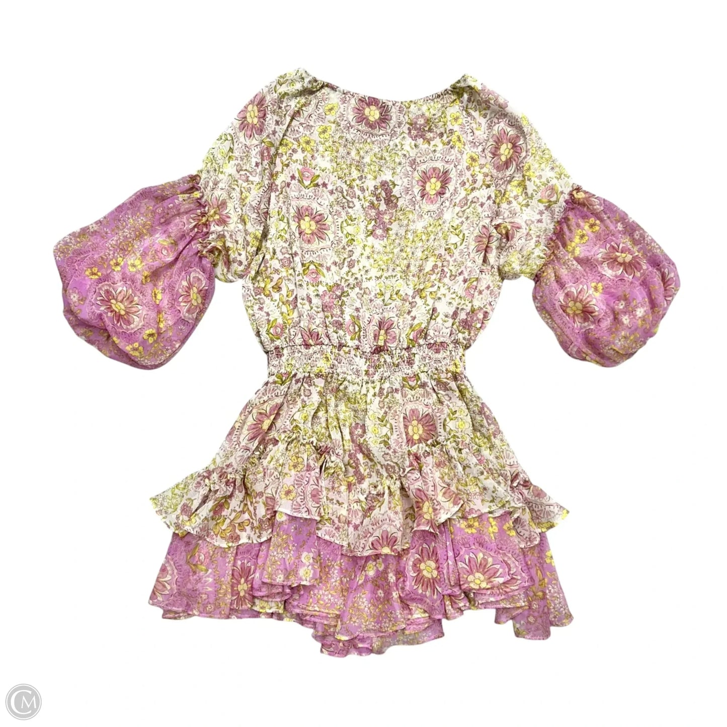 Dress Designer By Misa In Pink & Yellow, Size: M