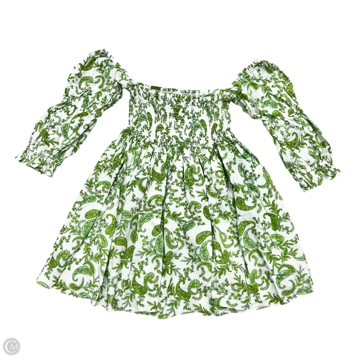 Dress Designer By Misa In Green & White, Size: M