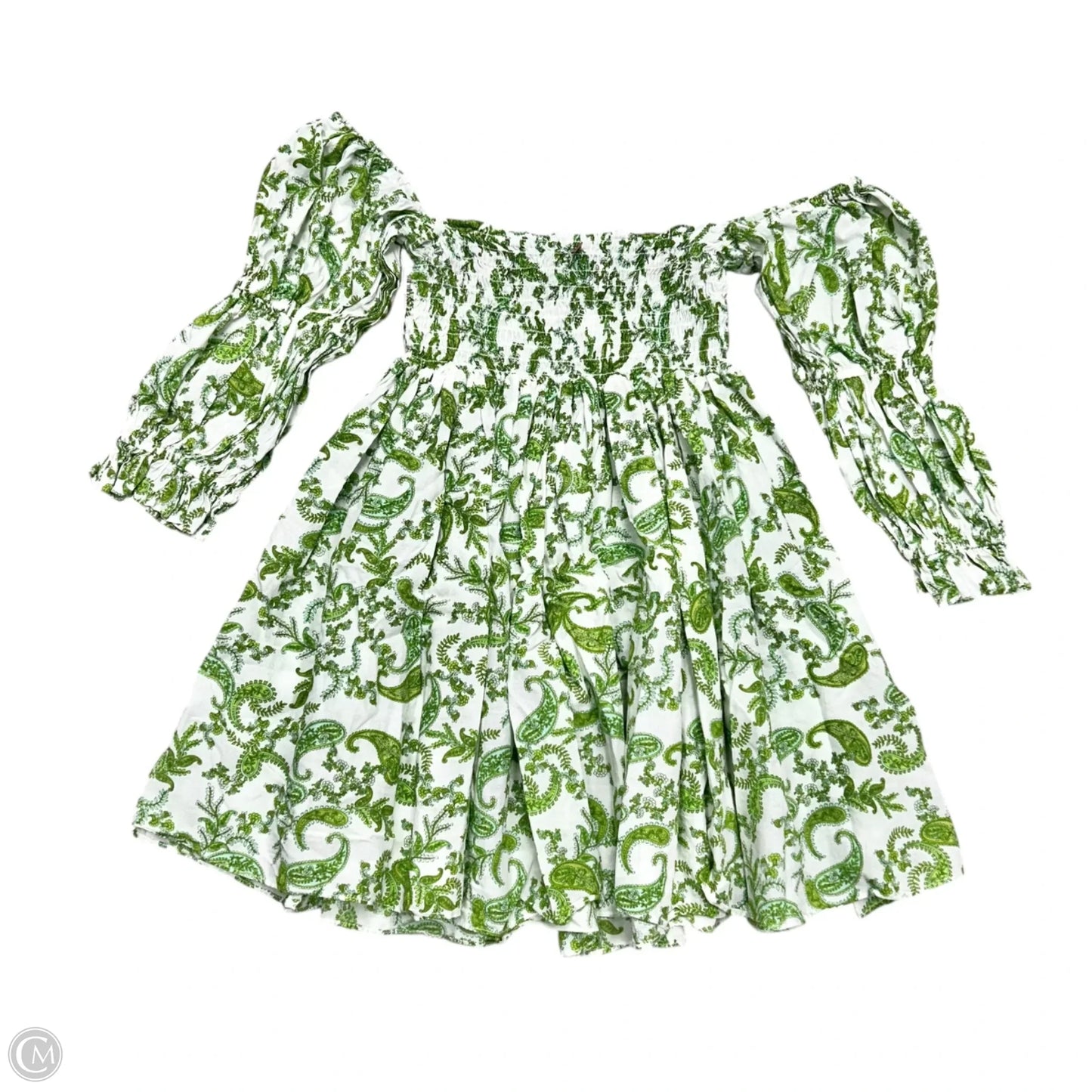 Dress Designer By Misa In Green & White, Size: M