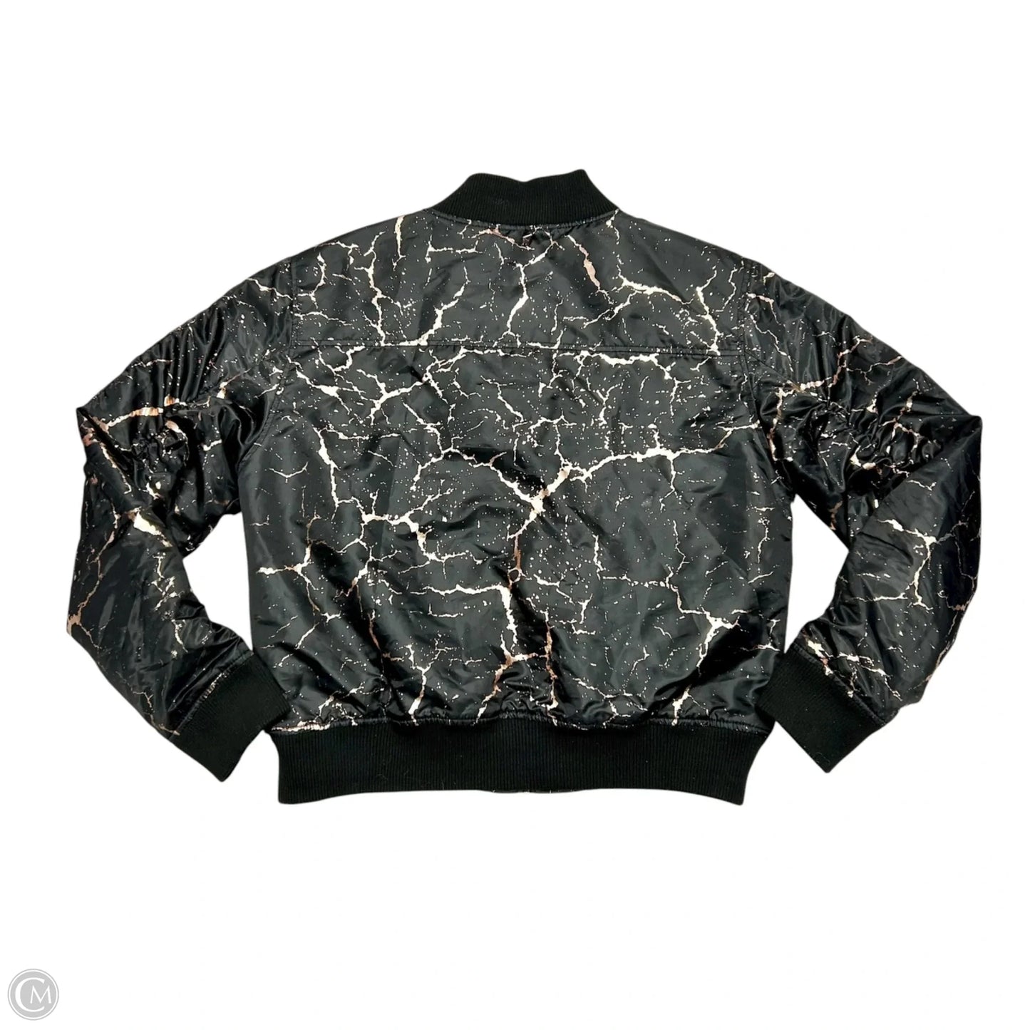 Jacket Puffer & Quilted By Queen In Black & Gold, Size: Xl
