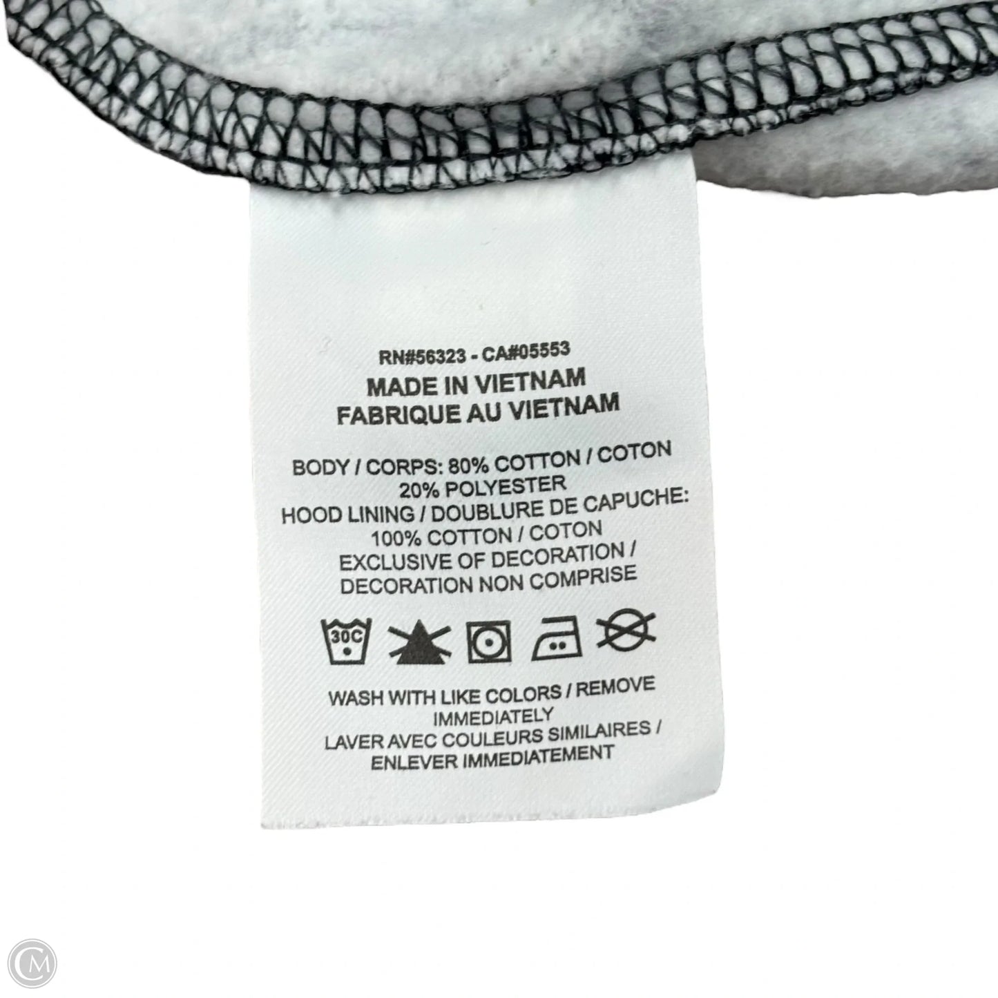 Sweatshirt Hoodie By Nike Apparel In Black & Grey, Size: M