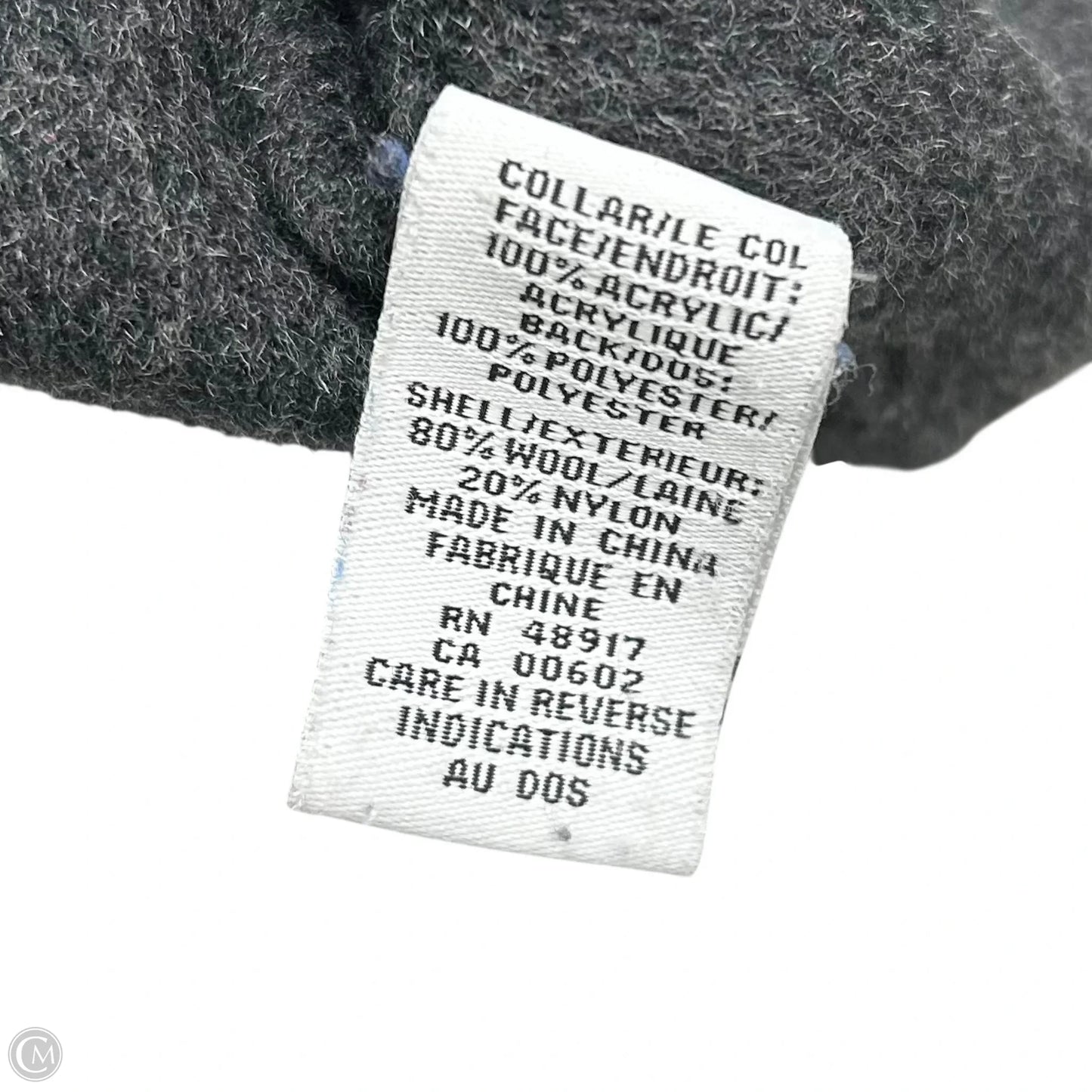 Coat Peacoat By Calvin Klein In Grey, Size: M