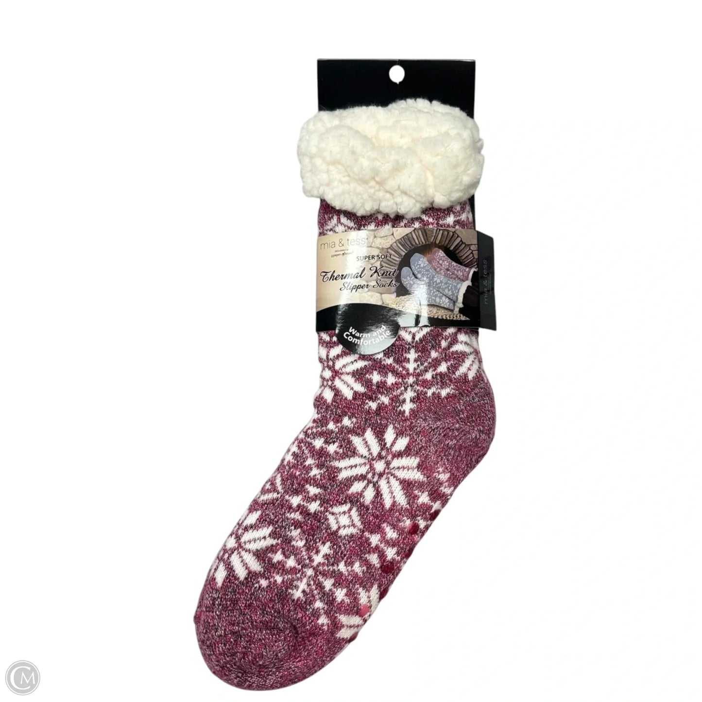 Socks By Mia & Tess In Cream & Pink, Size: Osfm