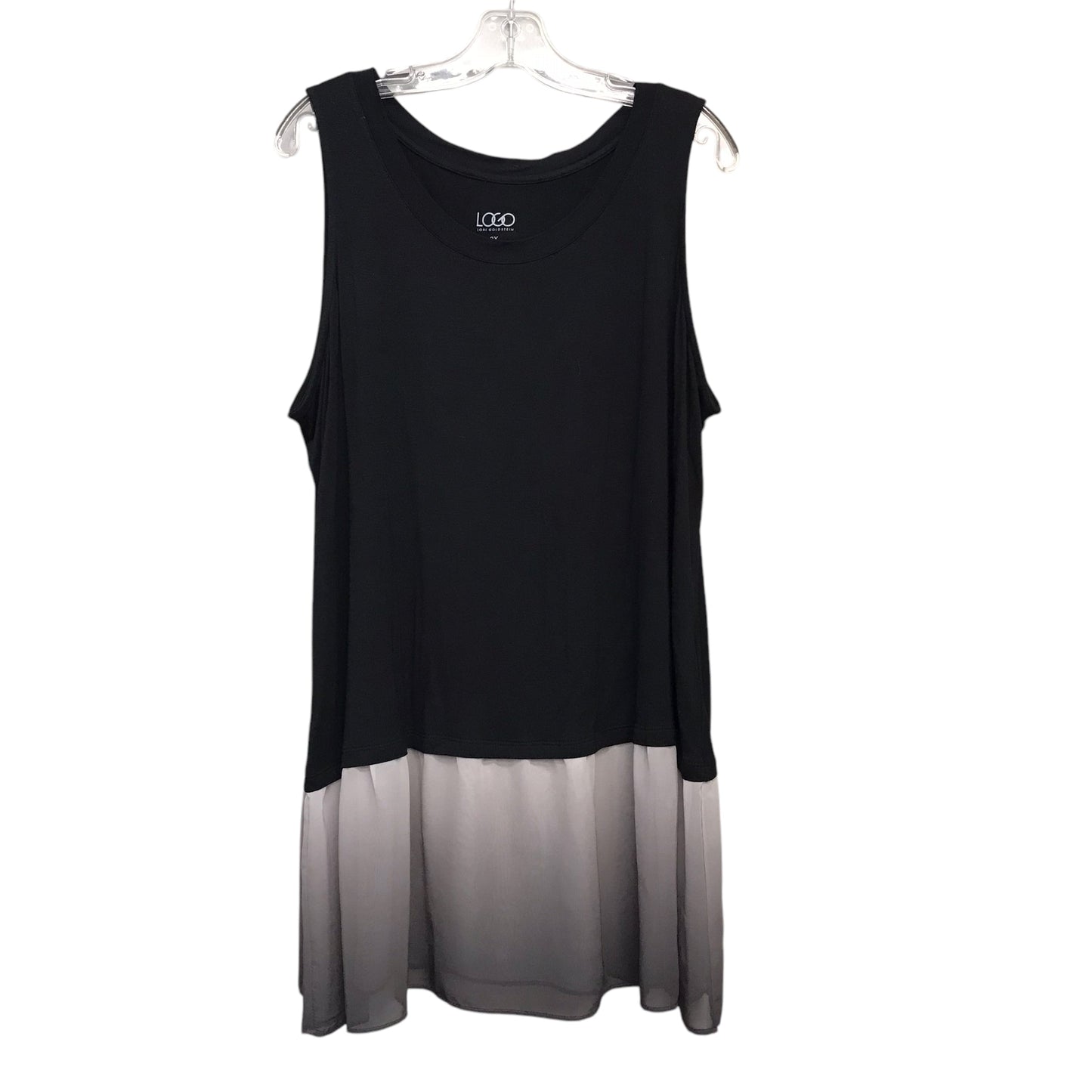 Top Sleeveless By Logo In Black, Size:2X