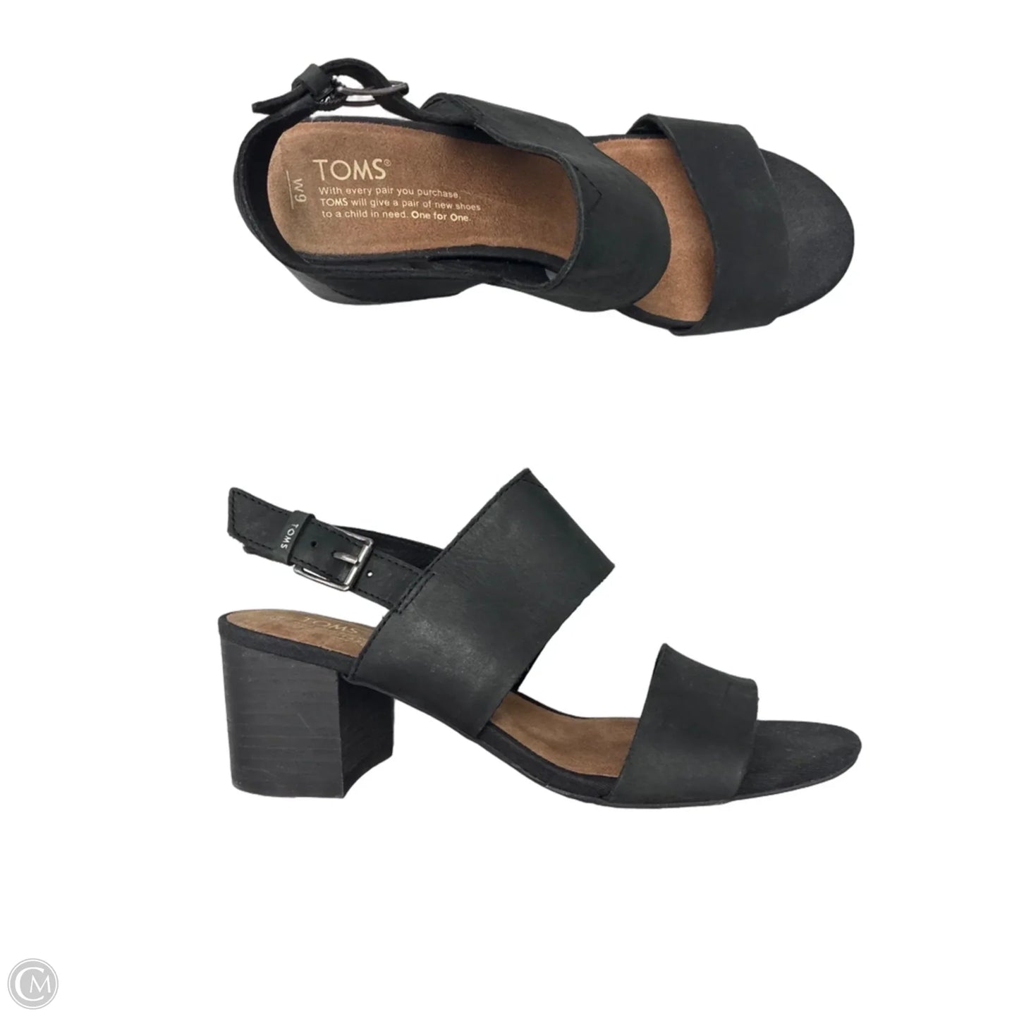 Sandals Heels Block By Toms In Black, Size: 9