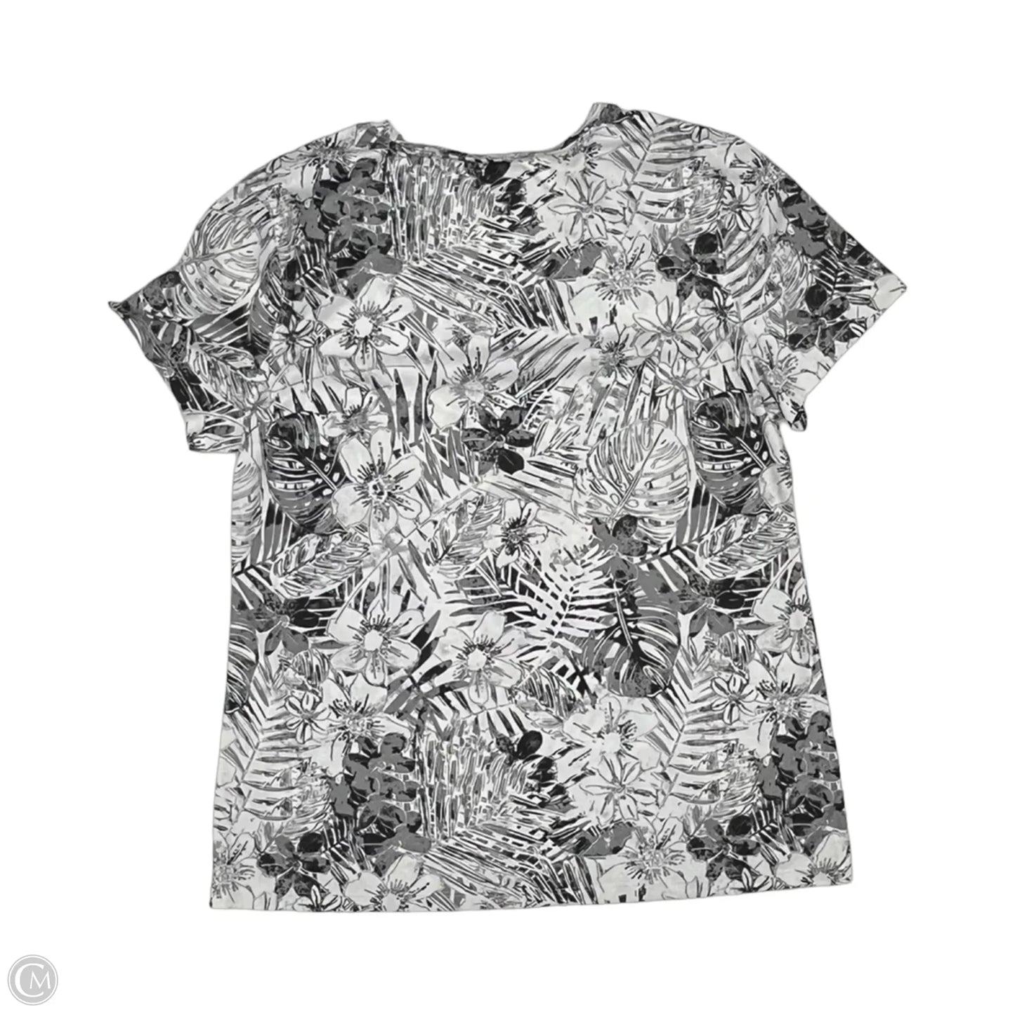 Athletic Top Short Sleeve By Reel Legends In Black & White, Size: L