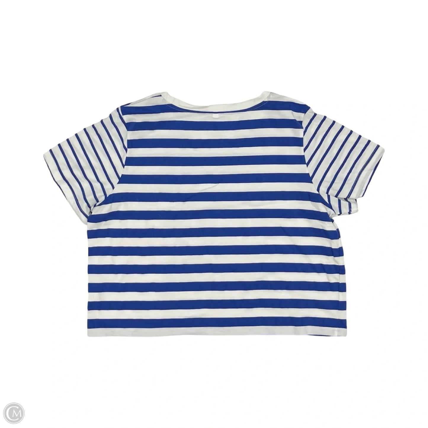 Top Short Sleeve By Wishlist In Blue & White, Size: L