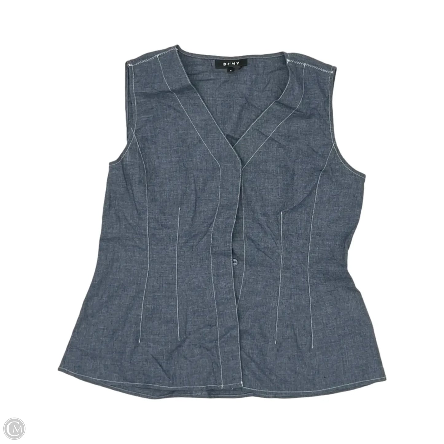 Blouse Sleeveless By Dkny In Navy, Size: M