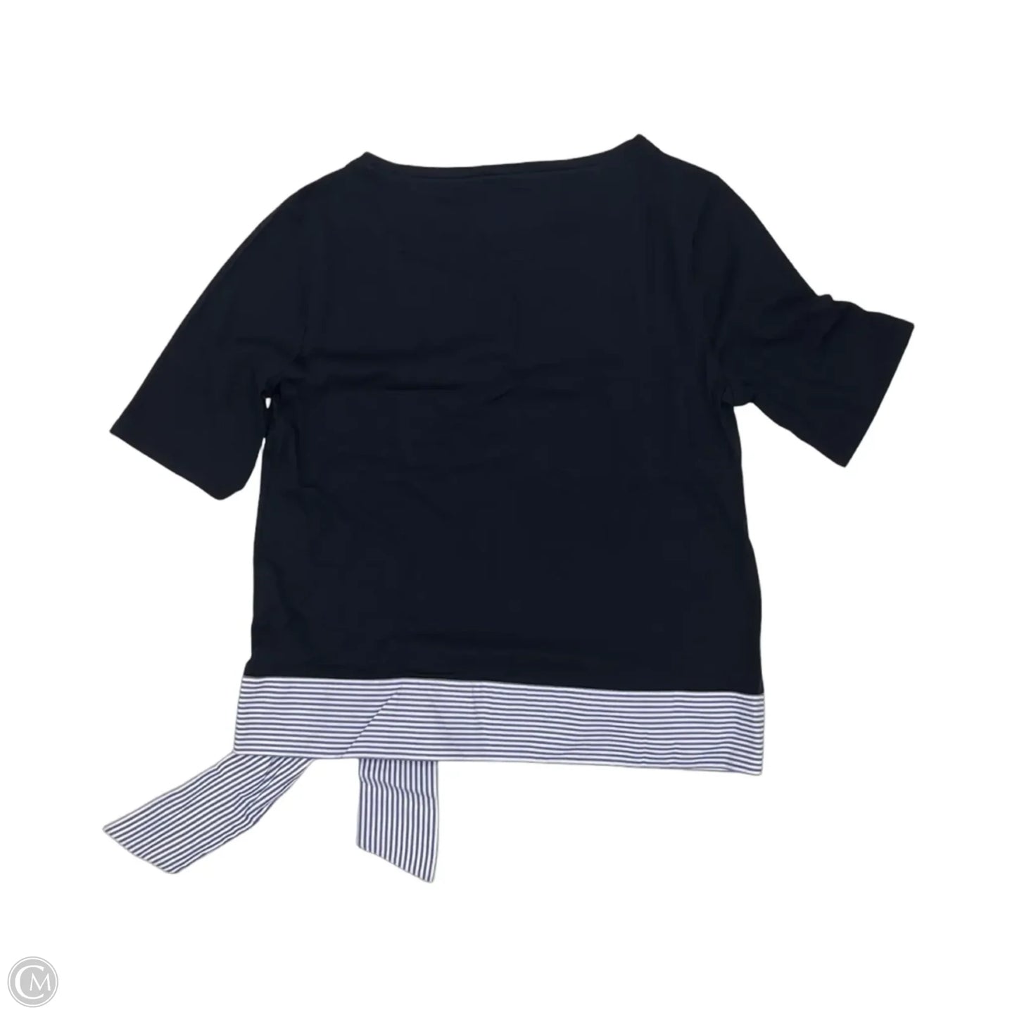 Top Short Sleeve By Talbots In Blue & White, Size: M