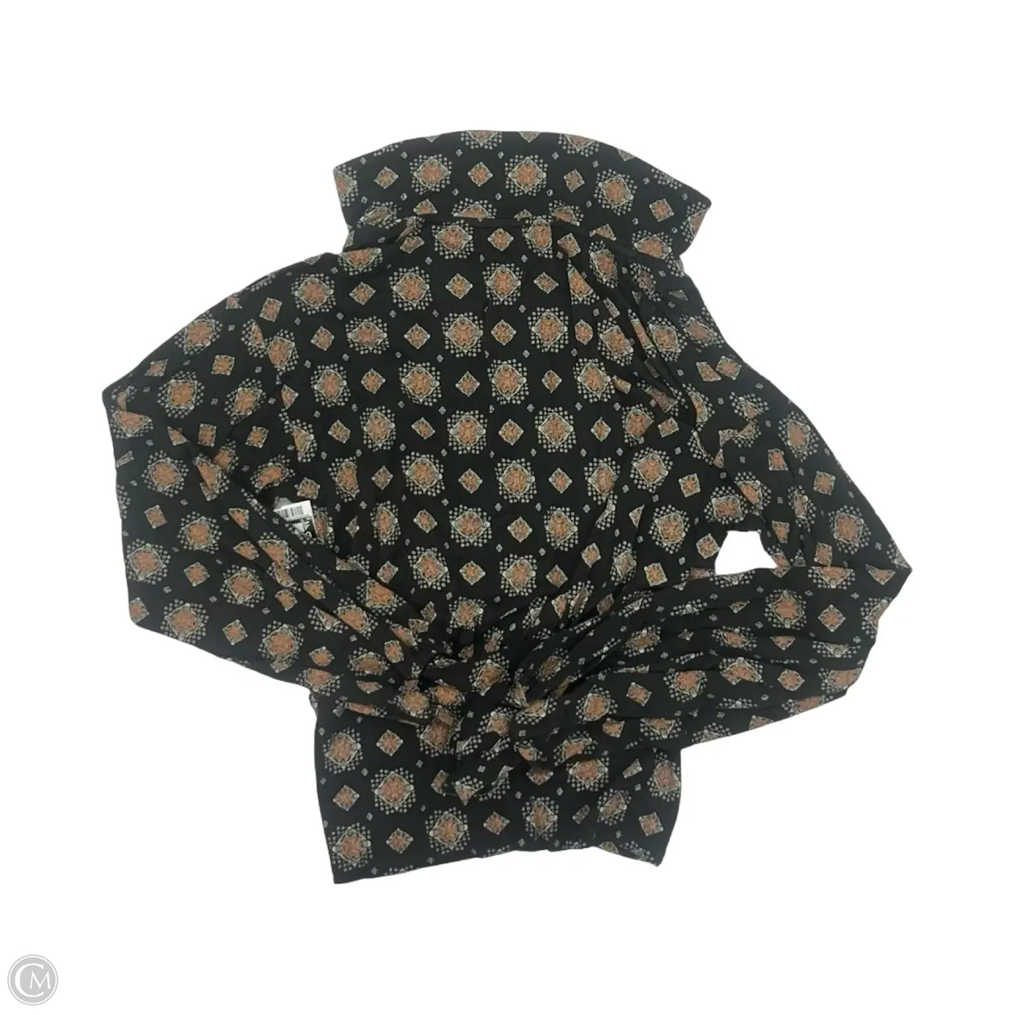 Blouse Long Sleeve By Free People In Black & Orange, Size: S