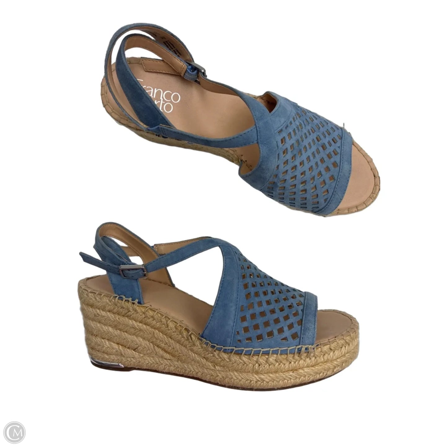 Sandals Heels Wedge By Franco Sarto In Blue, Size: 9