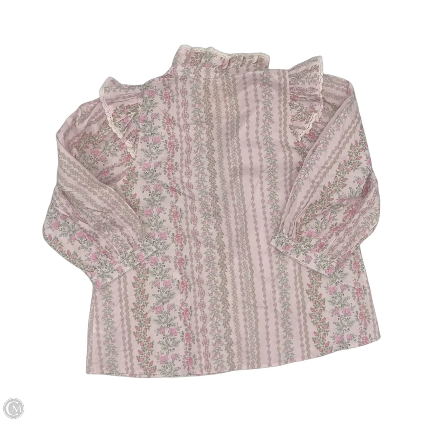 Blouse Long Sleeve By Entro In Floral Print, Size: L