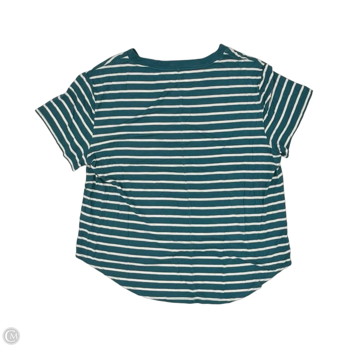 Top Short Sleeve By Maurices In Green & White, Size: Xl