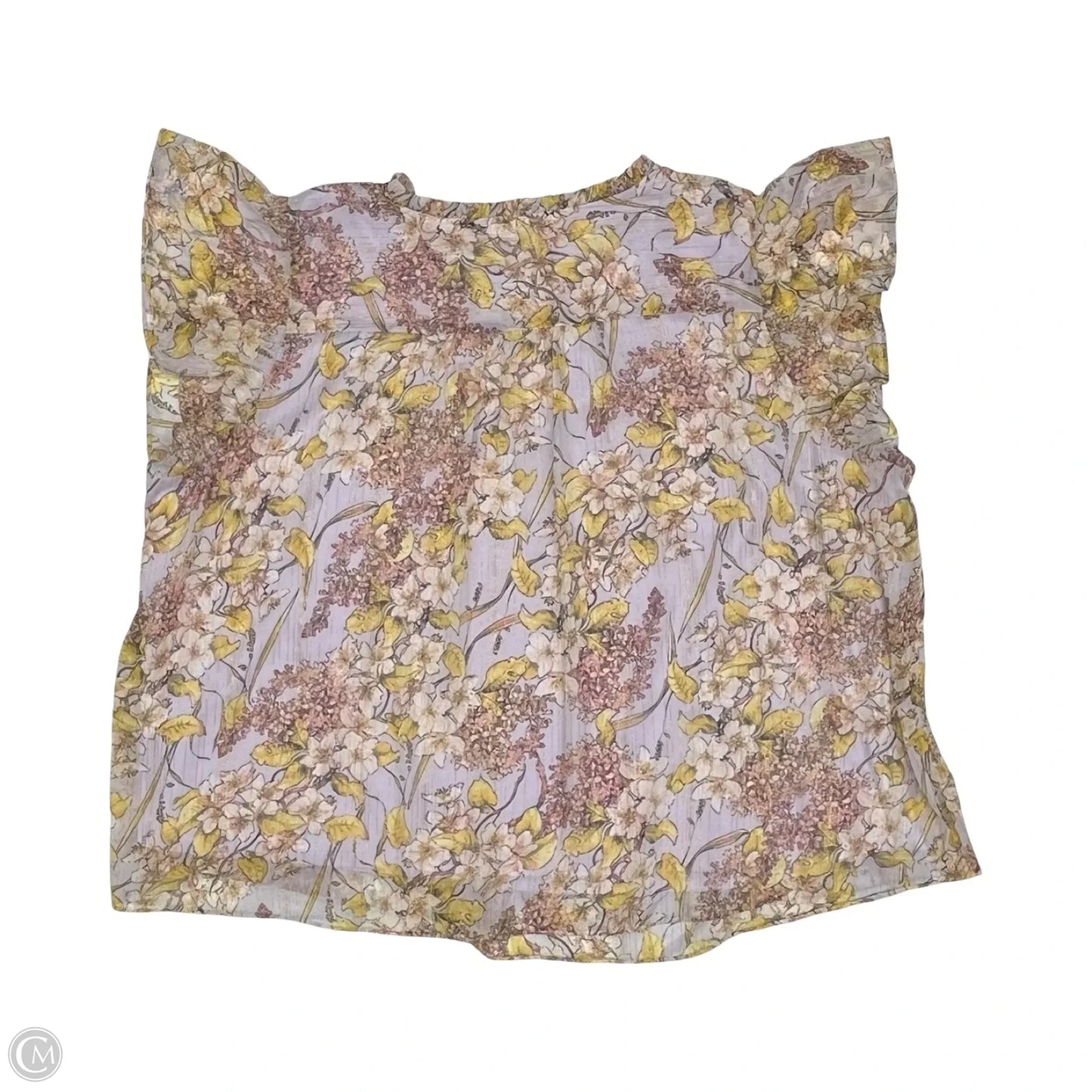 Blouse Short Sleeve By Lc Lauren Conrad In Purple & Yellow, Size: 4x