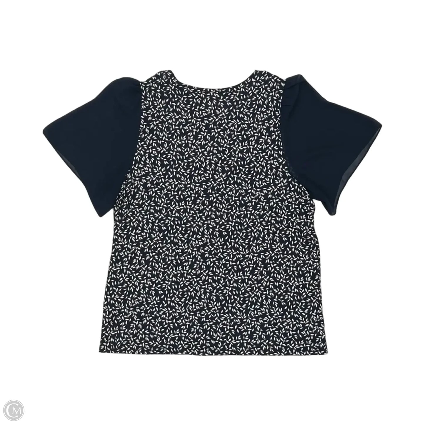 Blouse Short Sleeve By Loft In Blue & White, Size: Xl