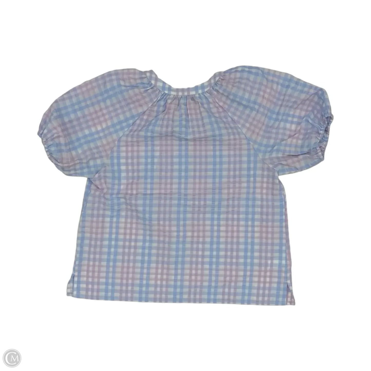 Blouse Short Sleeve By Loft In Blue & Purple, Size: M