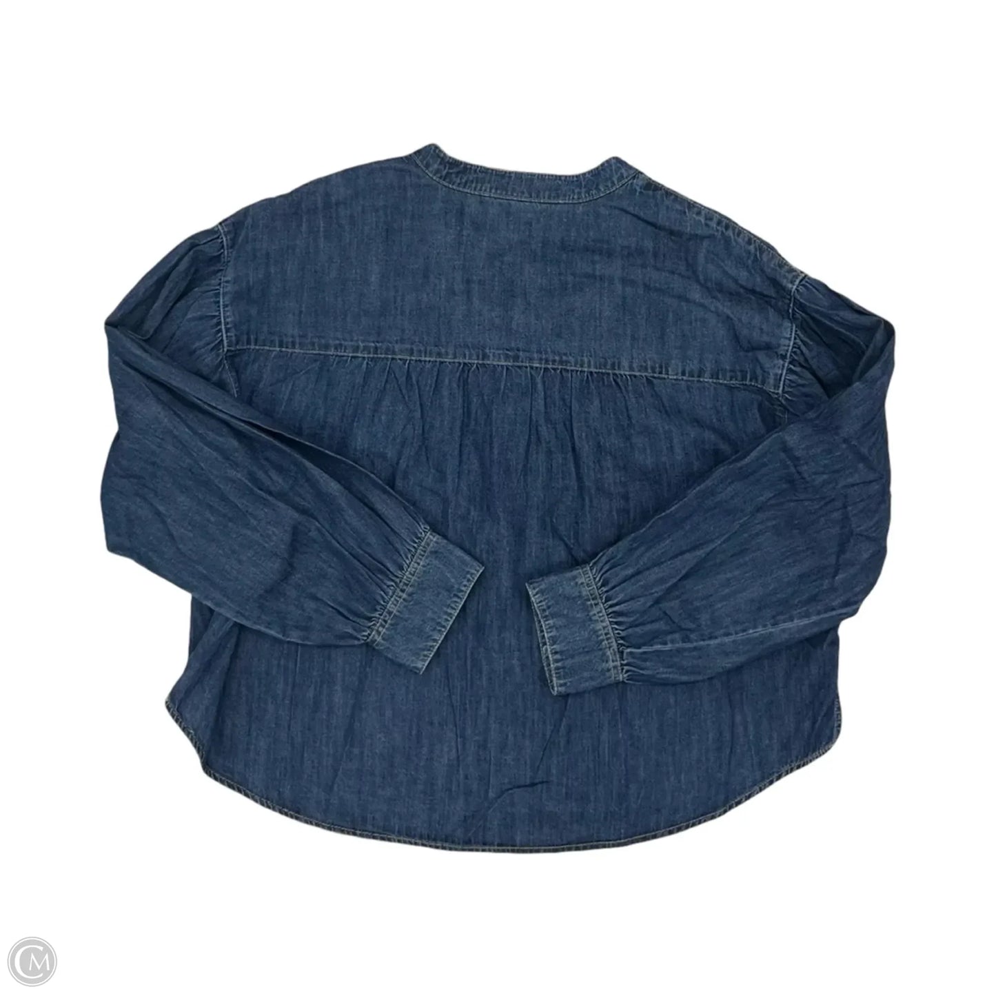 Top Long Sleeve By Time And Tru In Blue Denim, Size: Xxxl